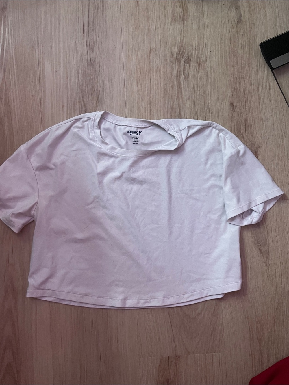Old Navy White Cropped Crew Tee